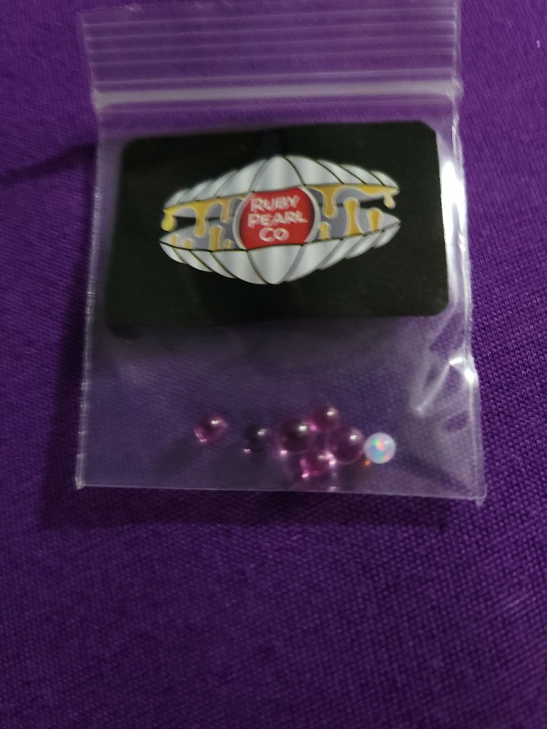 Customer photo review of 4mm Pink Sapphire Terp Pearls