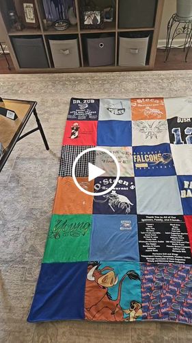 T-shirt quilt featuring falcons by Allison from AL
