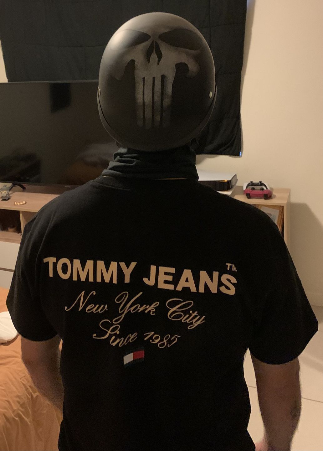 Customer photo review of Low Profile Reversible Polo ECE/AS/NZ Helmet - Punisher Skull