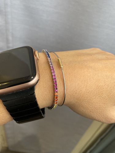 Customer photo review of Bracciale Tennis zirconi Rainbow 2mm