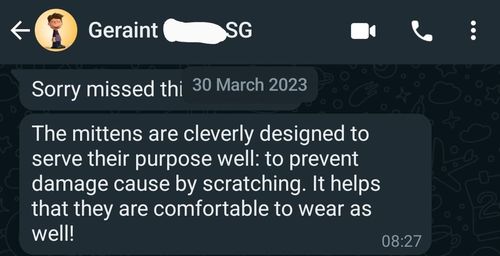 Customer photo review of Eczema Scratch Mitten