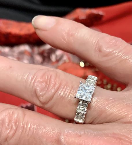 Customer photo review of Solitaire 1.2ct Princess CZ Ring in Sterling Silver