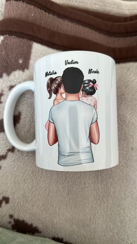 Customer photo review of Papa mit Kindern - Personalisierte Tasse