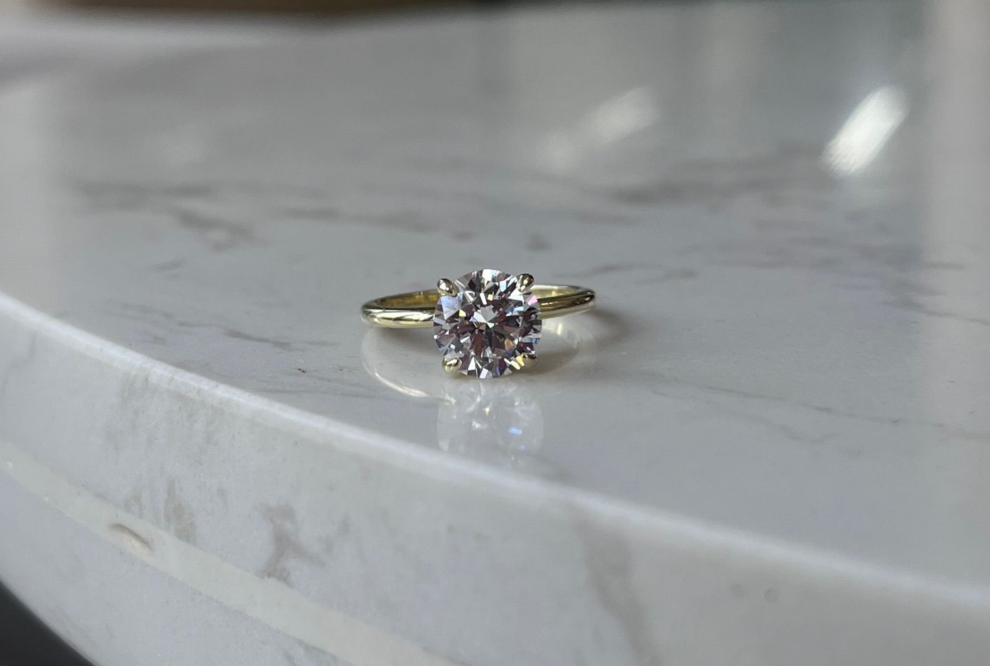 Customer photo review of Louily Classic Round Cut Engagement Ring For Women In Sterling Silver