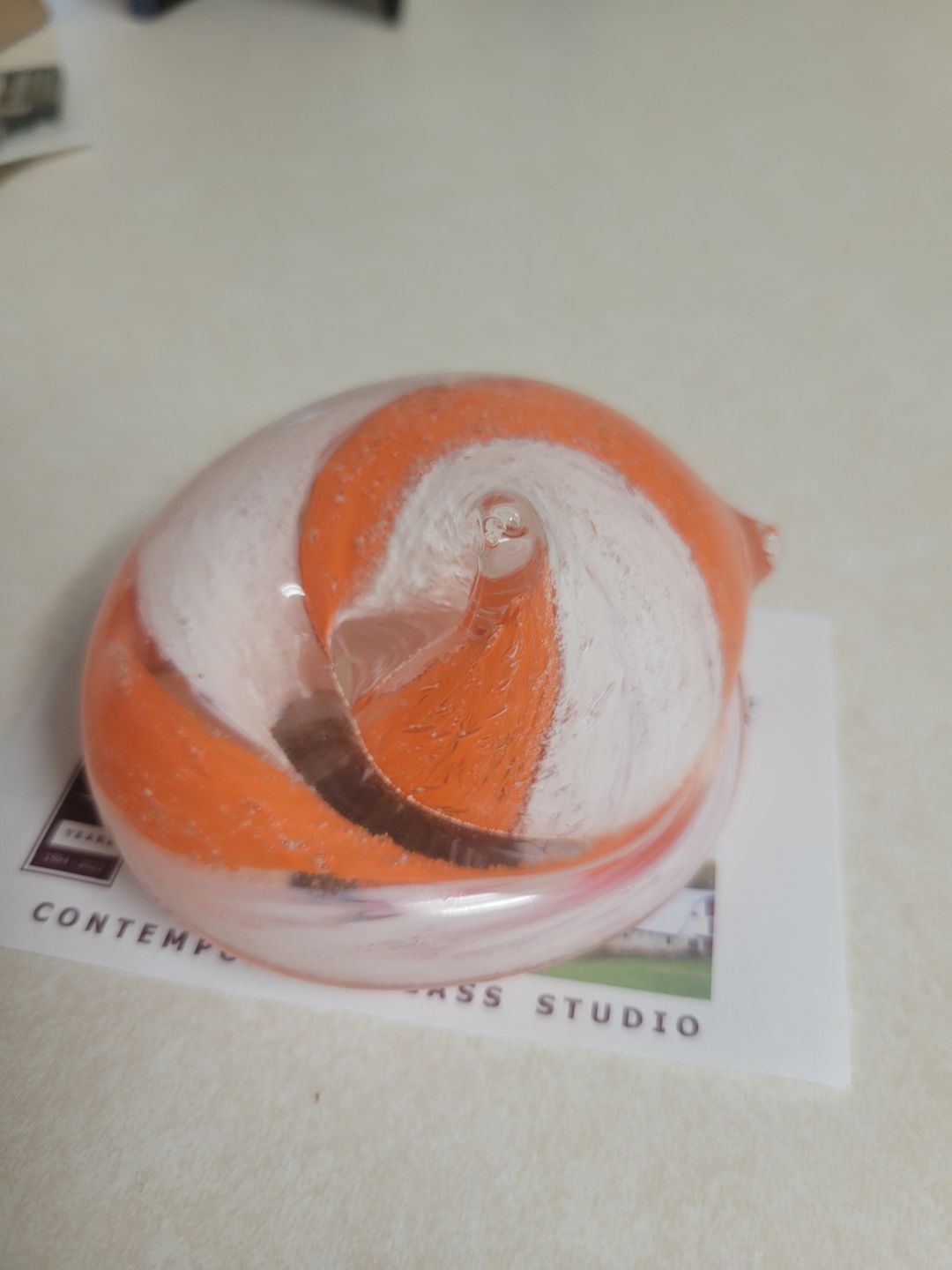 Customer photo review of Half-tone Sleeping Glass Cat with Infused Cremation Ashes