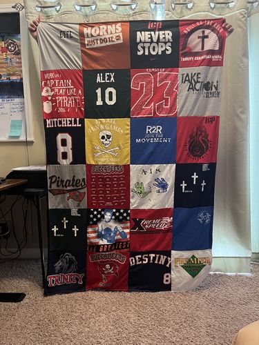T-shirt quilt featuring pirates by Meredith from IL