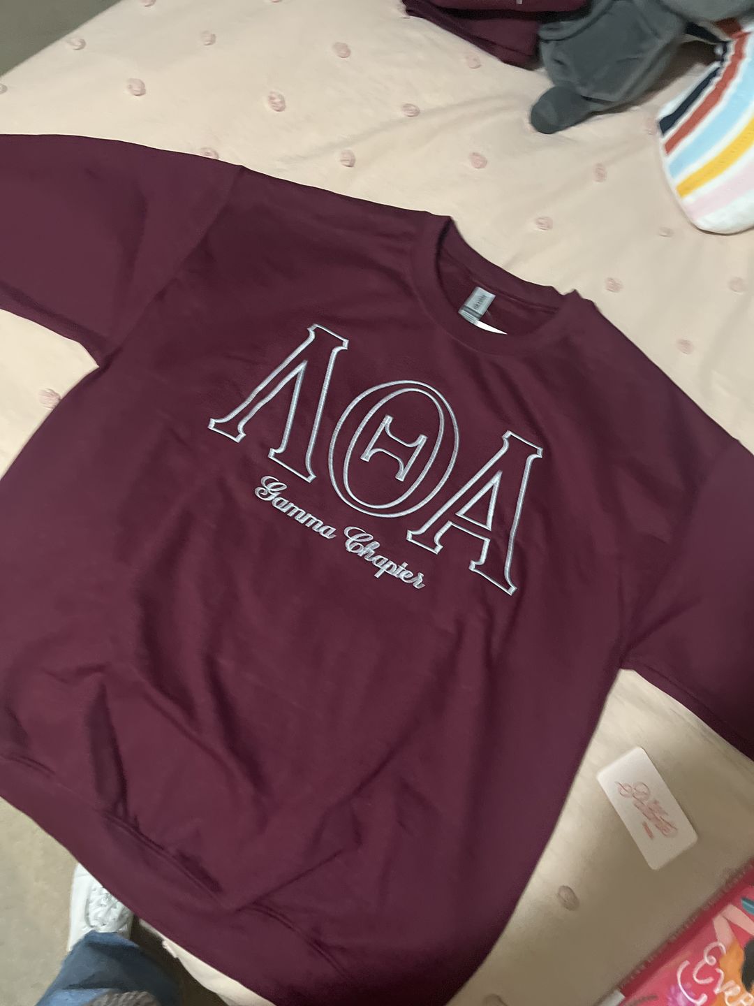 Customer photo review of LTA Minimalist Stitched Letter Crew