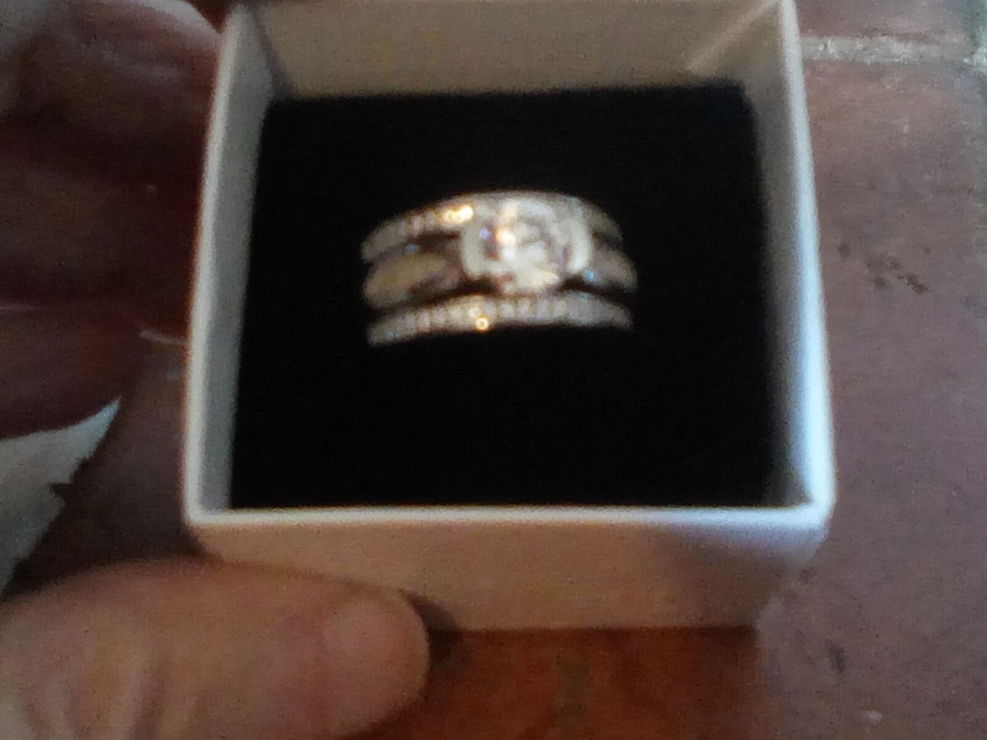 Customer photo review of Silver Ring with Gem and Cremation Ash