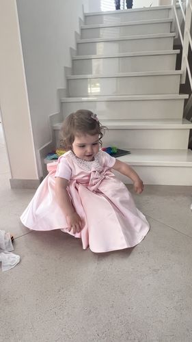 Customer photo review of Flower Girl Dresses Toddler Princess Dress Summer Beaded Bow Dress Birthday Party Dress