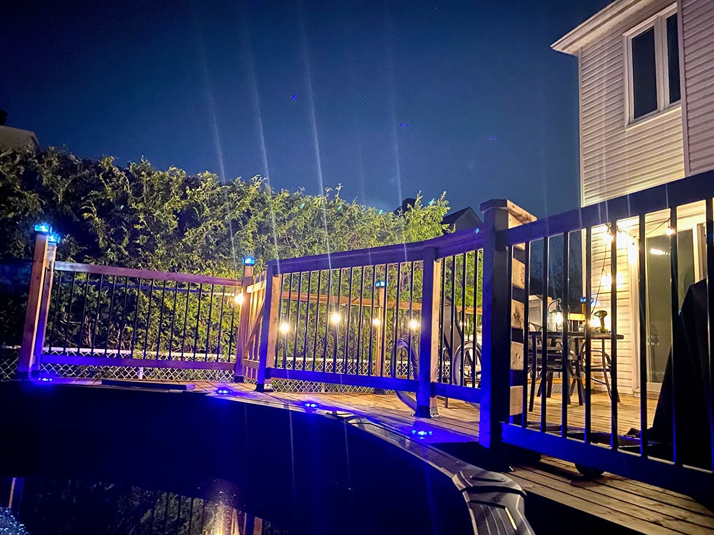 Customer photo review of TSUN Grey Shell Blue Solar Deck Lights