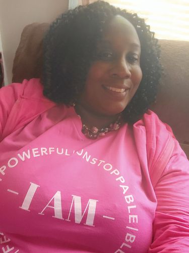 Customer photo review of "I AM" Limited-Edition PINK T-Shirt (S-5XL)