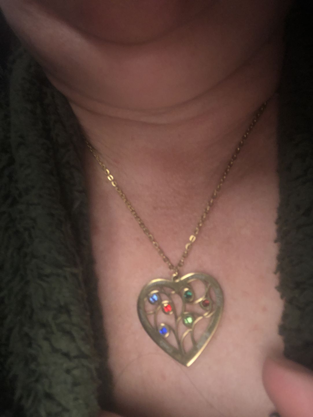 Customer photo review of Collier Coeur et Pierre de Naissance