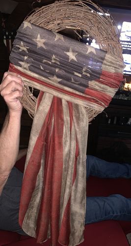 Customer photo review of 12"Lx11.75"H Mdf Stars And Stripes Sign Red/White/Blue AP8704