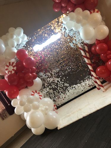 Customer photo review of Silver Shimmer Wall Panels – Easy Setup Wedding/Event/Theme Party Decorations