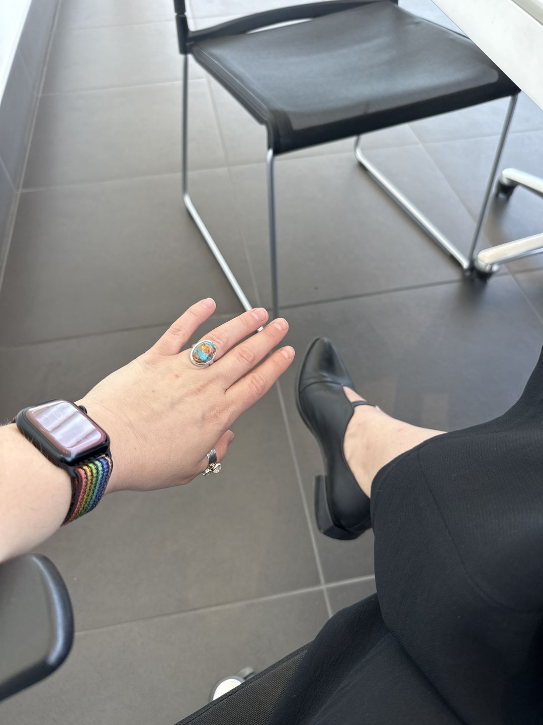 Customer photo review of Oyster Copper Turquoise Ring Sterling Silver
