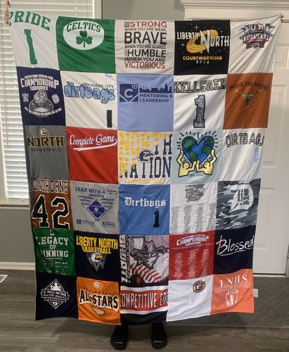 T-shirt quilt featuring liberty north basketball by Andrea from MO