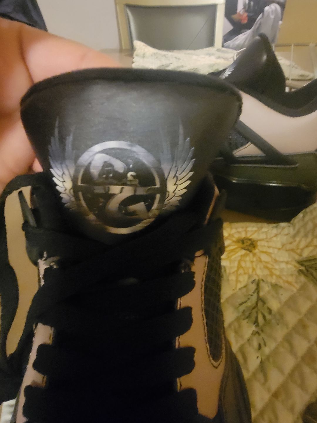 Customer photo review of Personalized Sneakers, Custom Sneakers, Put name or business name on it, AJ1-C03200