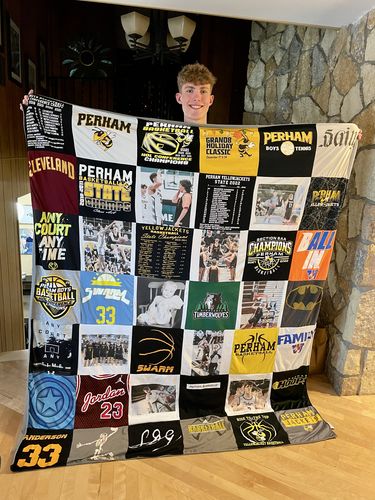 T-shirt quilt featuring perham high school basketball team, perham high school tennis team by Teresa from MN
