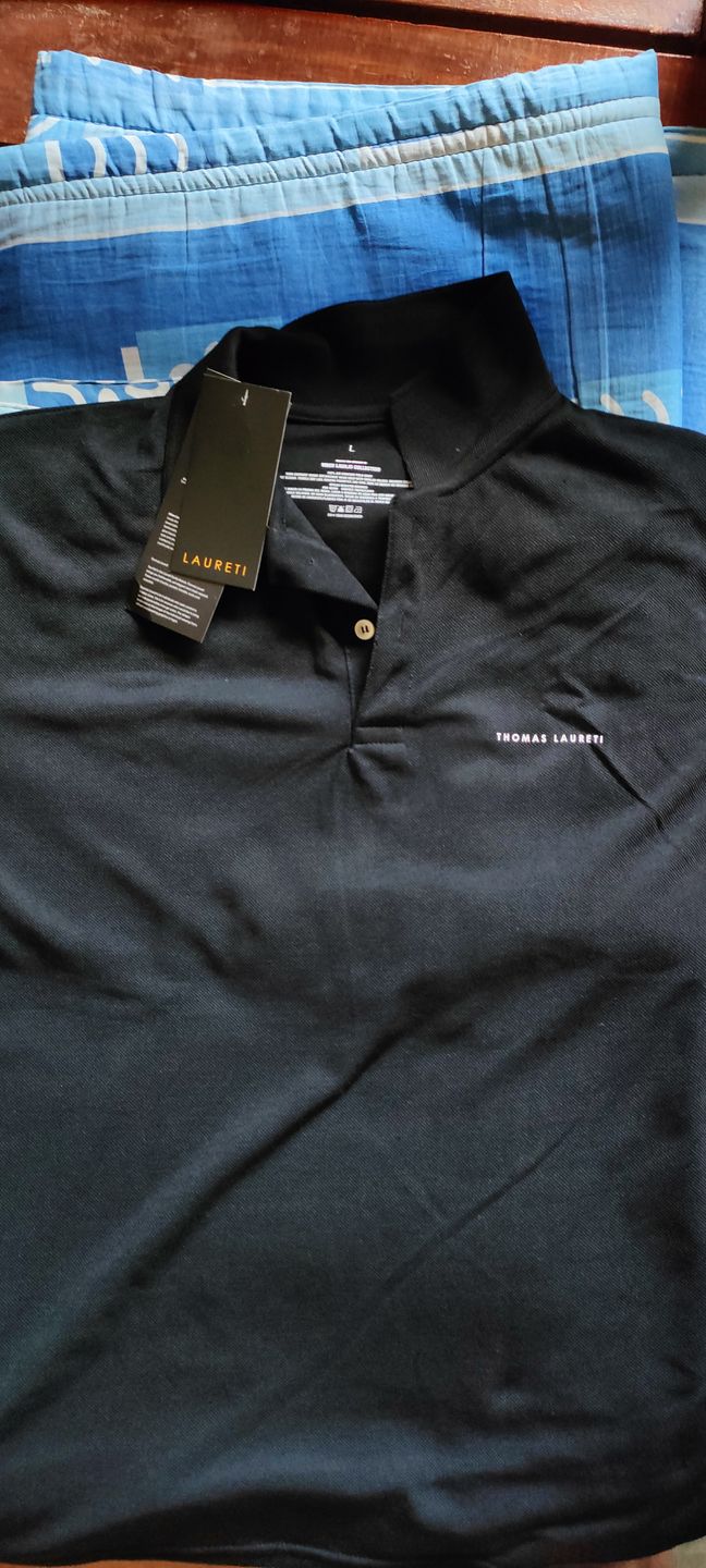 Customer photo review of Men's Thomas Laureti Black Polo Shirt