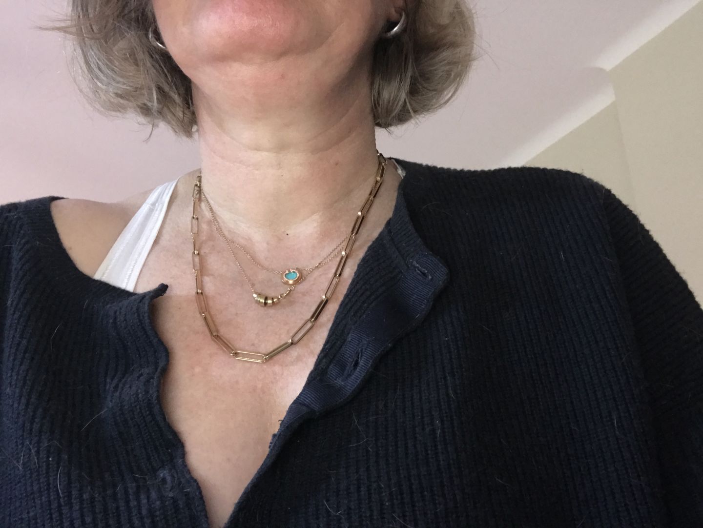 Customer photo review of Paperclip Necklace in 14K Yellow Gold