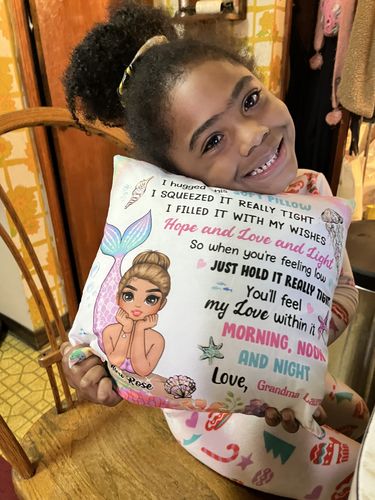 Customer photo review of Personalized Granddaughter Daughter Mermaid Hug This Pillow