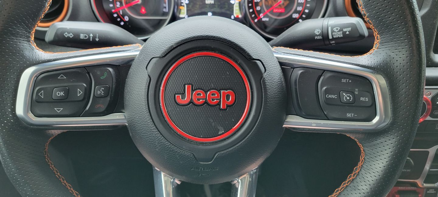 Customer photo review of Center Ring Steering Wheel Vinyl Overlay Cover for Jeep | Fits Jeep Models