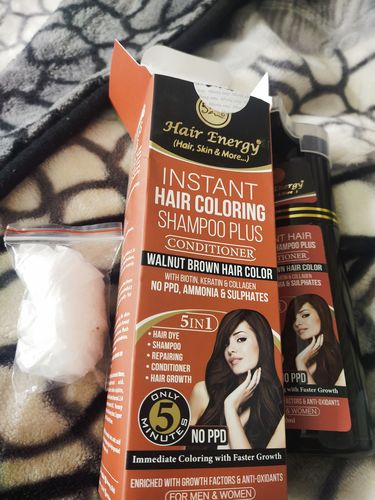 Customer photo review of INSTANT HAIR COLORING SHAMPOO + CONDITIONER (WALNUT BROWN COLOUR )