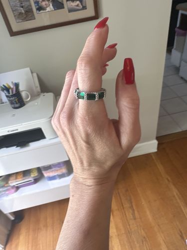 Customer photo review of Cassia Emerald Eternity Ring