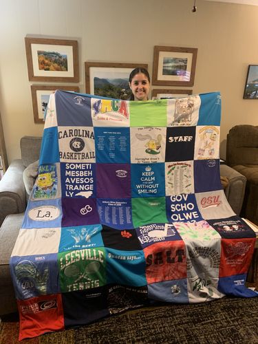 T-shirt quilt featuring carolina basketball team by Laurie from NC