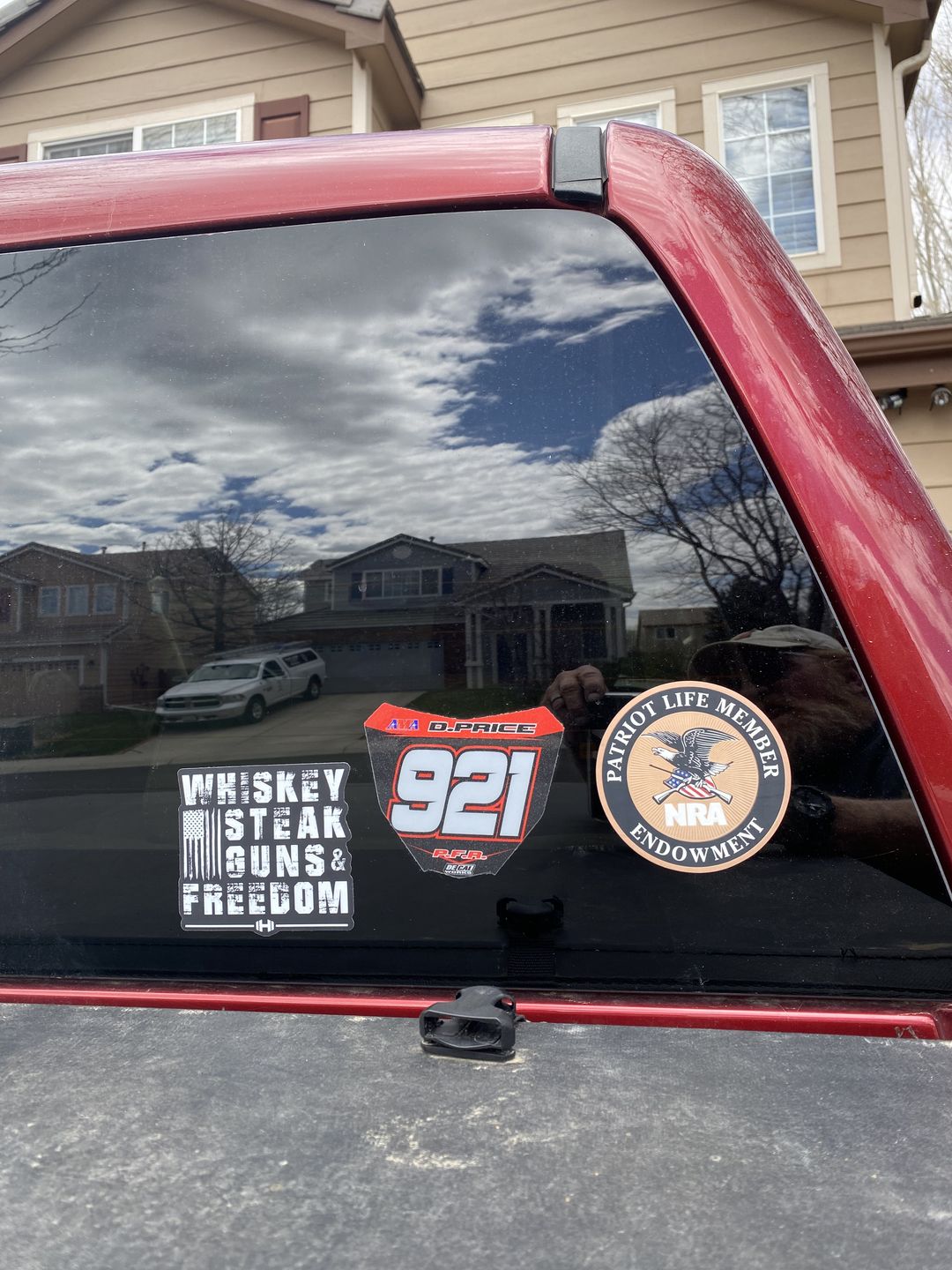 Customer photo review of Whiskey Steak Freedom Decal