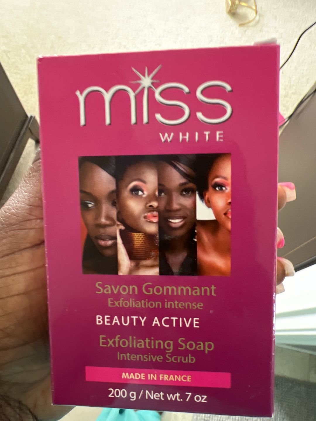 Customer photo review of Fair & White Miss White Beauty Active Exfoliating Soap 200gr / 7 Oz