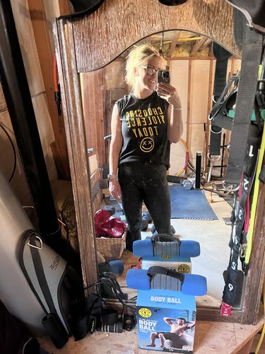 Customer photo review of Salty Savage Unisex “CHOOSING VIOLENCE TODAY” Tee | In Your Face | Black/Yellow