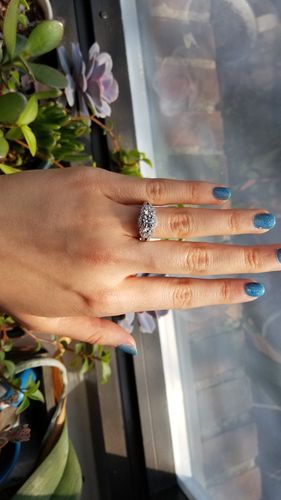 Customer photo review of 3-Stone 0.8ct CZ Split Shank Ring in Sterling Silver