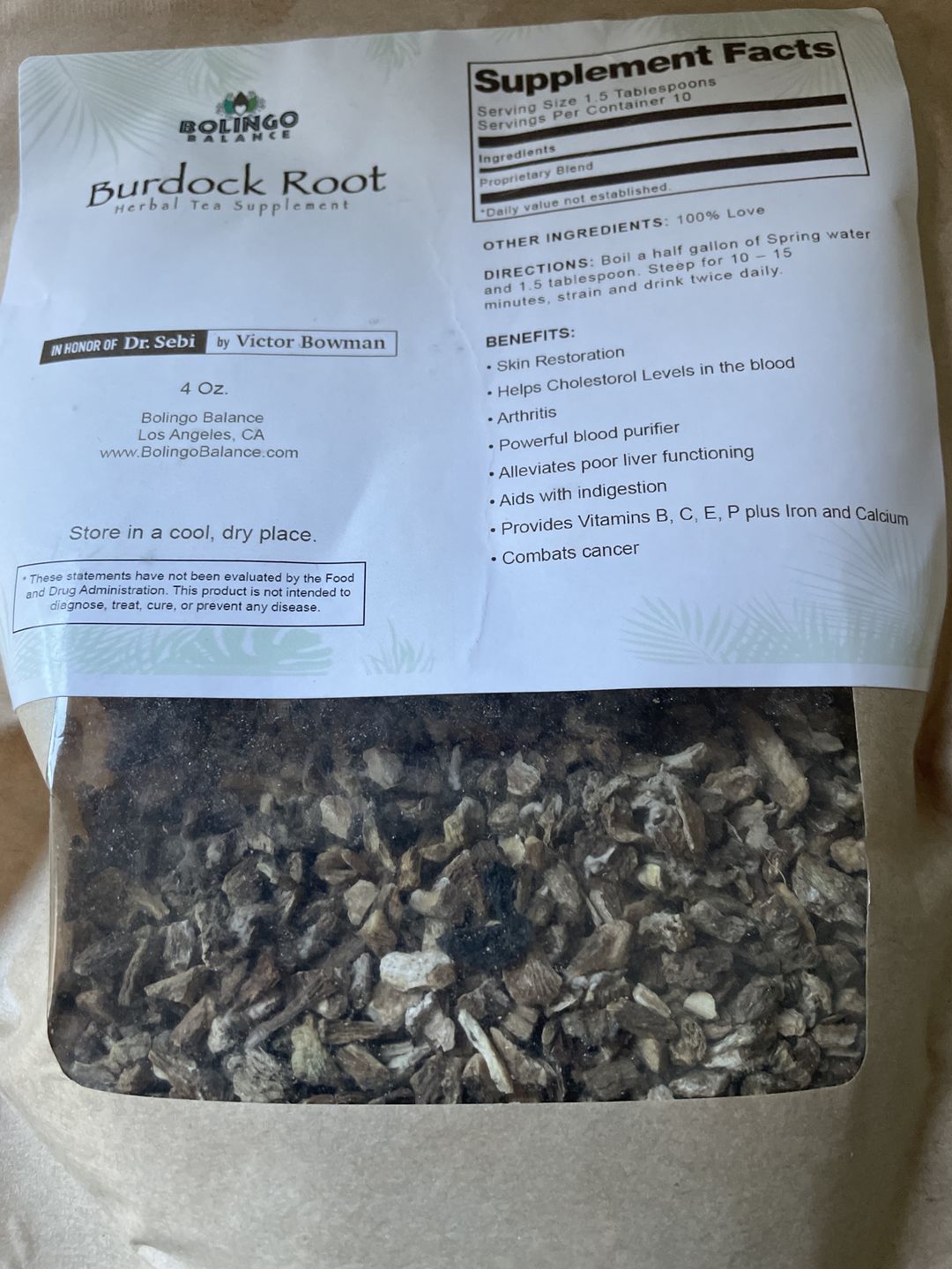 Customer photo review of BURDOCK ROOT