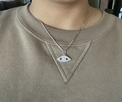 Customer photo review of .925 1800 cluster pendant & necklace