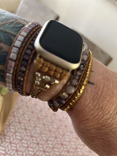 Customer photo review of Healing Amethyst Apple Watch Strap