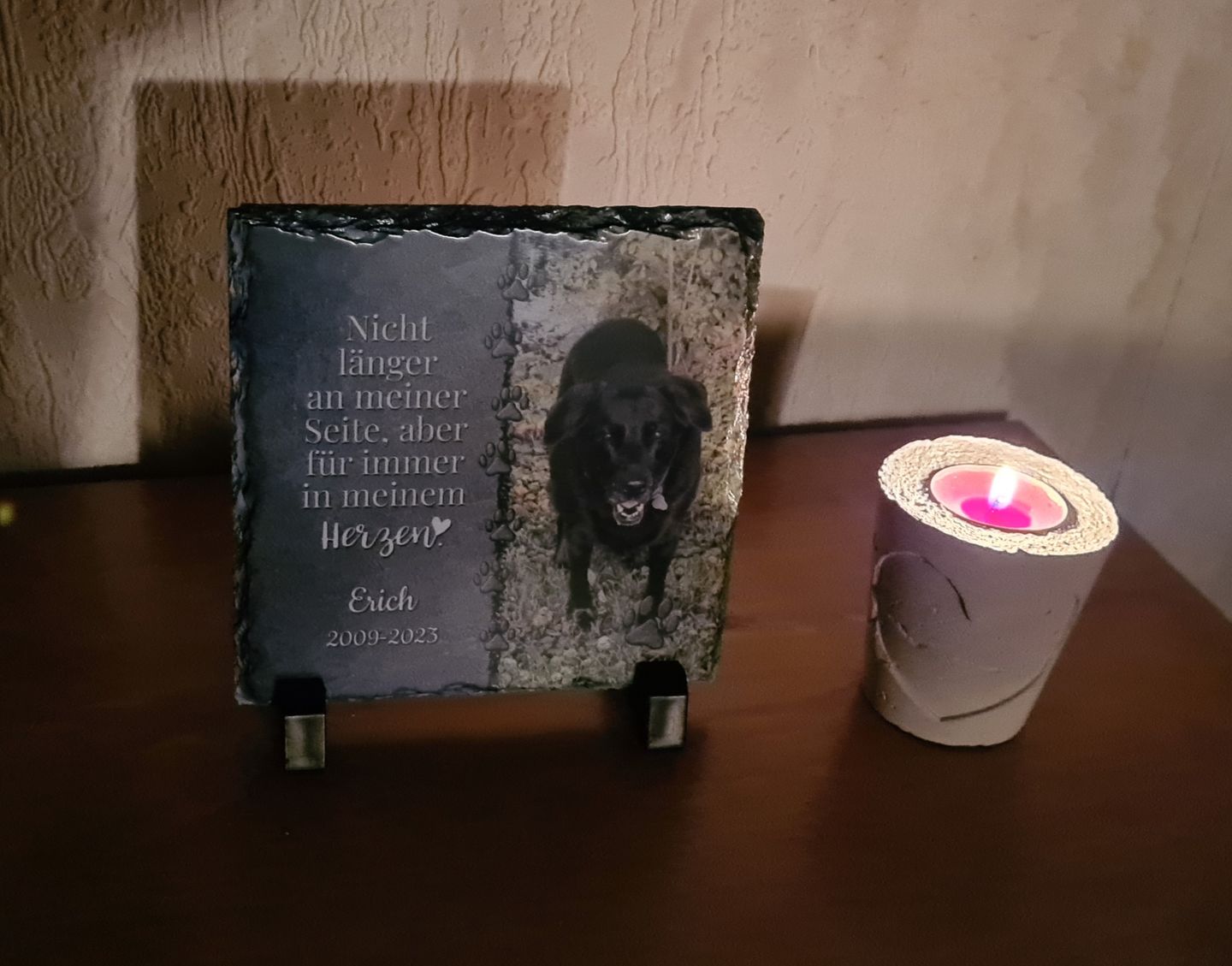 Customer photo review of Für immer im Herzen - Individuelle Schieferplatte