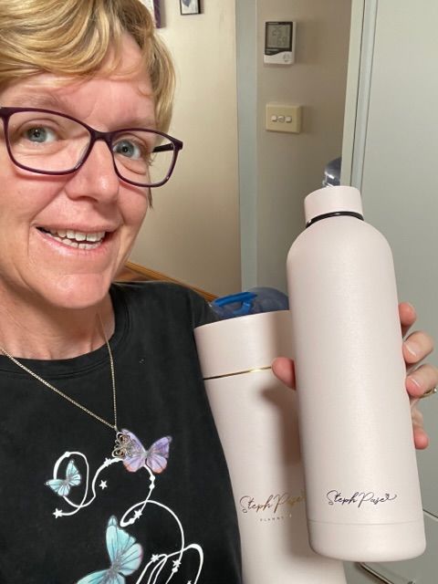 Customer photo review of Insulated Water Drink Bottle 750ml Blush