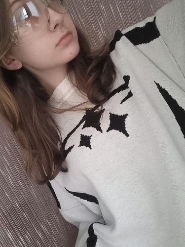 Customer photo review of THE Y2K STAR SWEATER