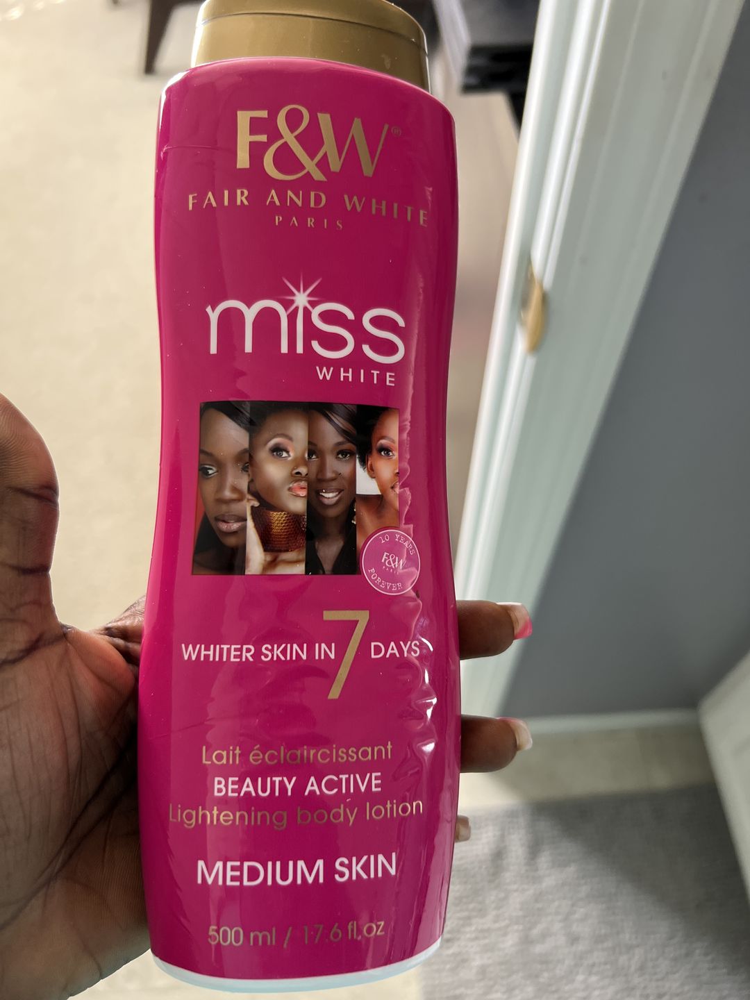 Customer photo review of Fair and White Miss White Body Lightening Lotion 7 days 500ml