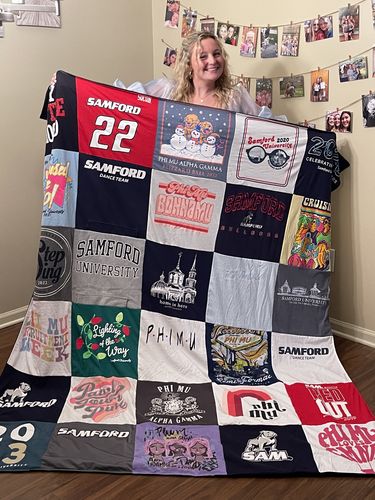T-shirt quilt from samford university by Nicole from TN