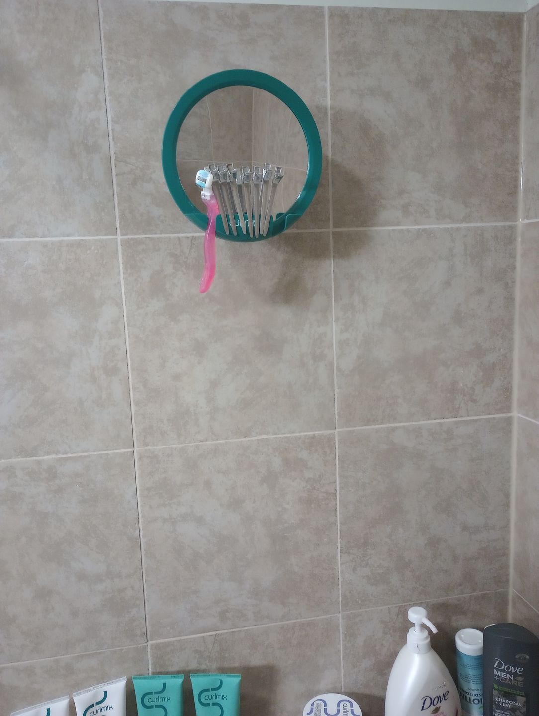 Customer photo review of CurlMix Anti Fog Shower Mirror for Curly Hair