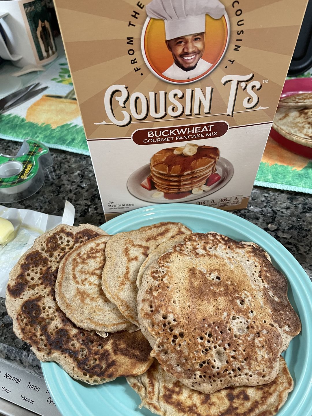 Customer photo review of Cousin T's Buckwheat Gourmet Pancake Mix (2 Pack)