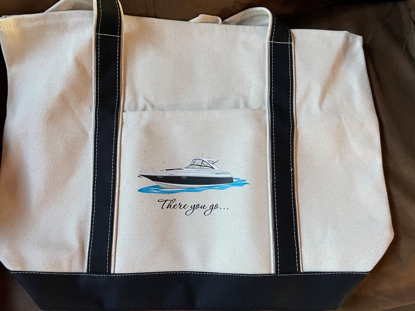 Customer photo review of Custom Boat Tote Bags