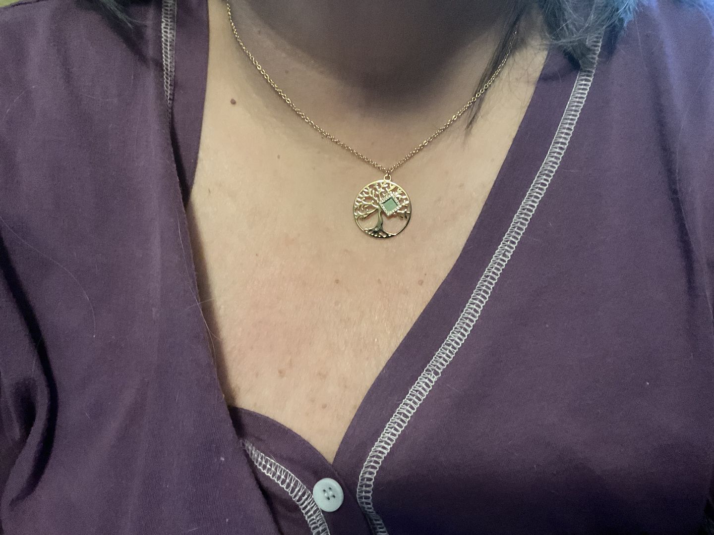Customer photo review of Tree of Life Necklace