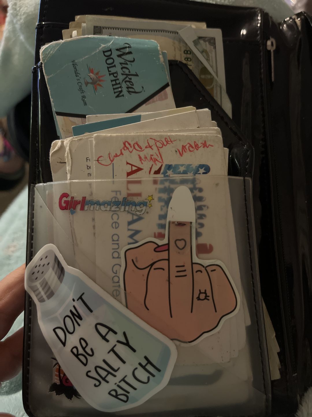 Customer photo review of Don't Be a Salty Bitch Saltshaker Sticker