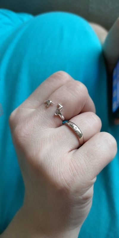 Customer photo review of Sterling Silver Dachshund Ring