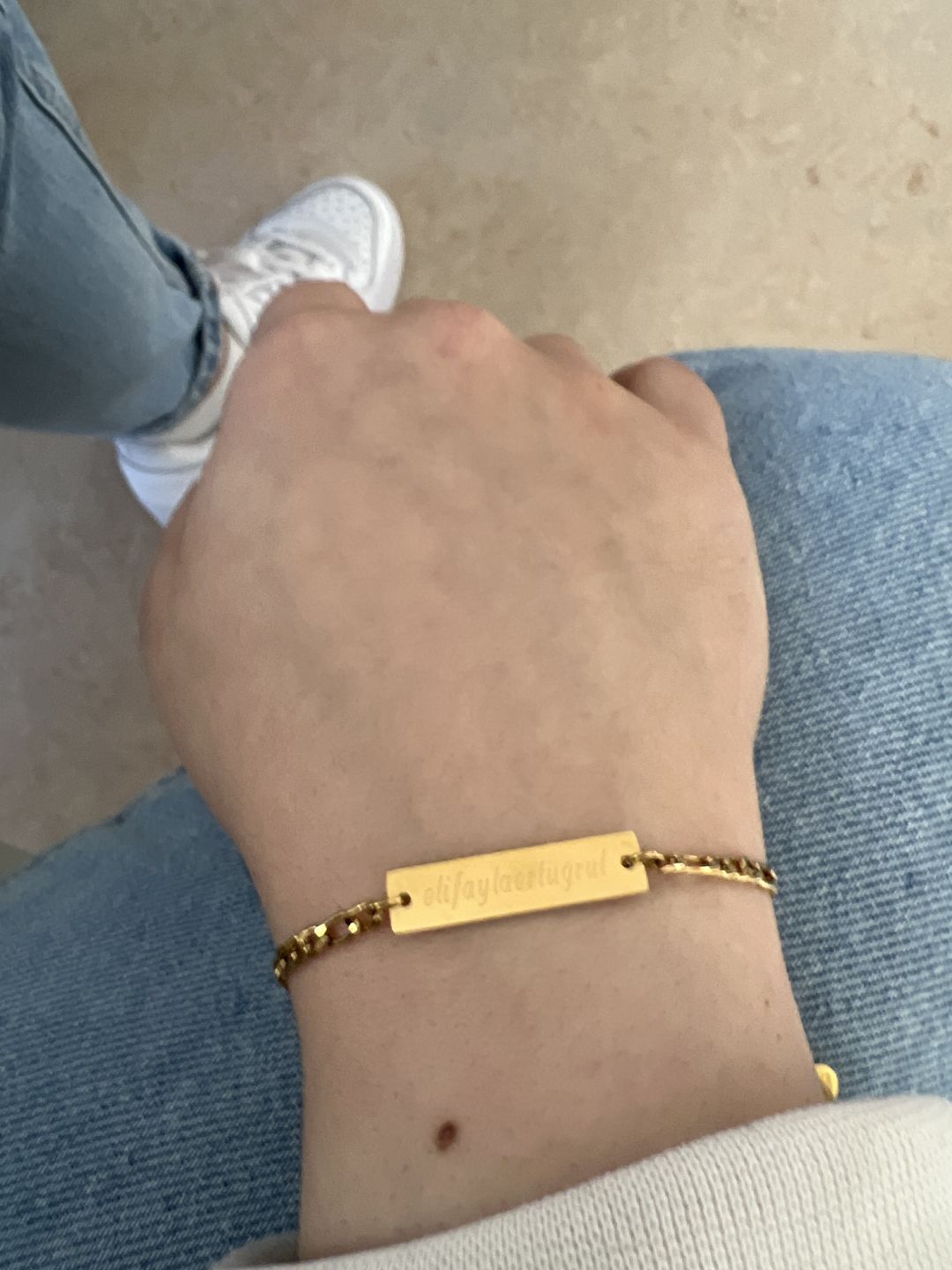 Customer photo review of Figaro Bar | Armband + Gravur