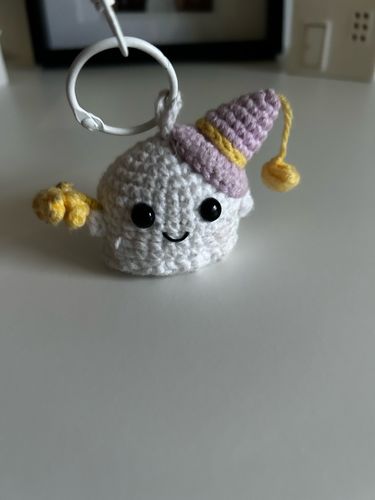 Customer photo review of Cute Ghost Crochetted Keychain