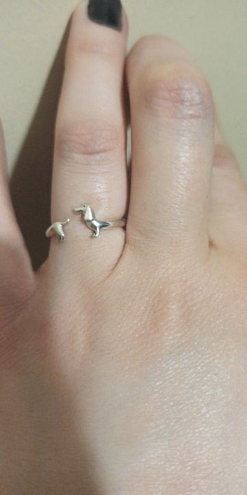 Customer photo review of Sterling Silver Dachshund Ring